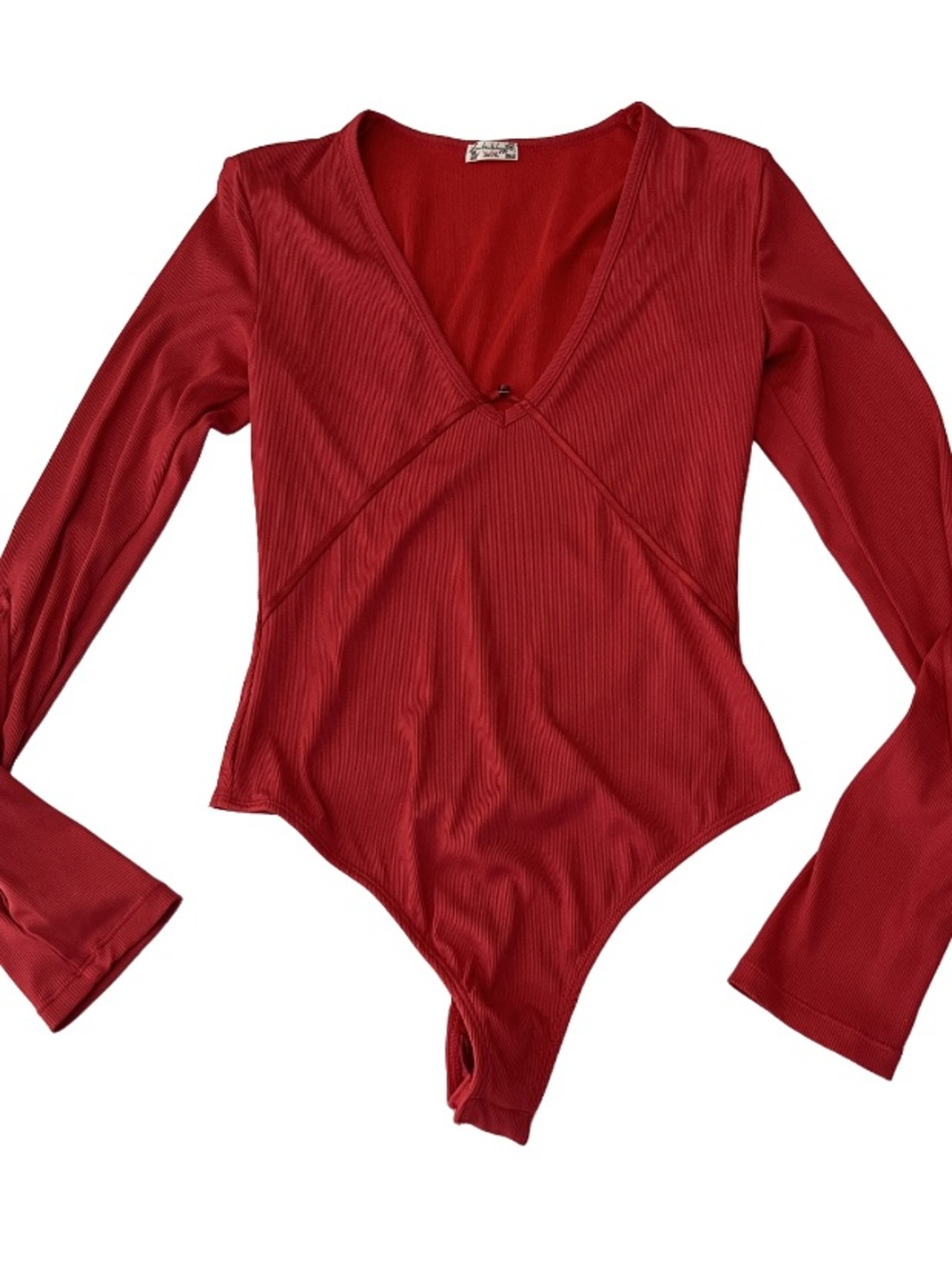 Intimately Free People Victoria Plunge Red Bodysuit